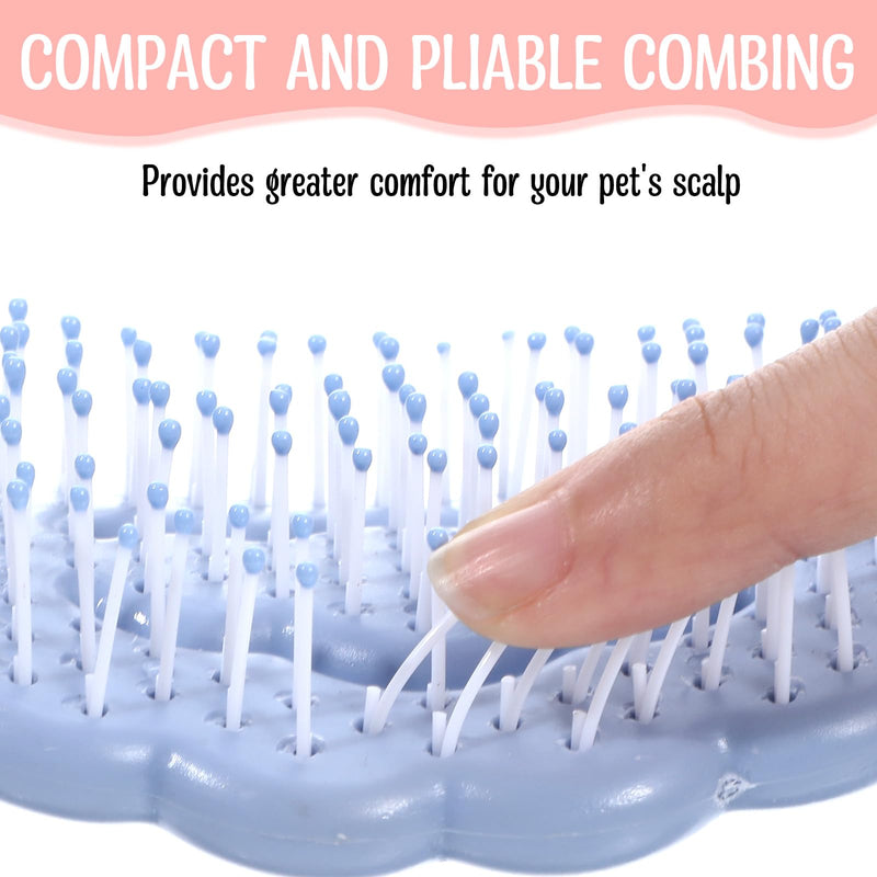 Cloud Shape Small Dog Grooming Brushh, 2Pcs Soft Pet Brush Puppy Brushs for Small Dogs, Short Hair Dog Brushs for Maltese and Breeds (Blue & Pink) - PawsPlanet Australia