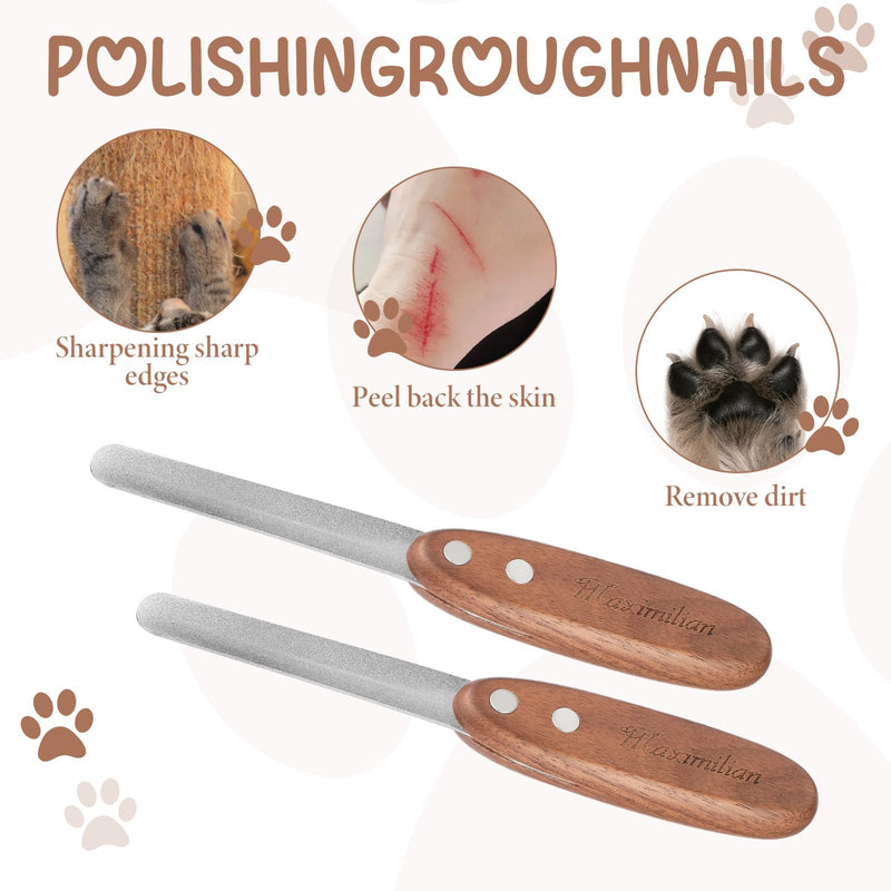 Dog Nail File, Professional Nail Grooming Tool for Dogs and Cats,Diamond Coated Metal Nail File with Wooden Handle,Safe and Easy Nail Care - PawsPlanet Australia