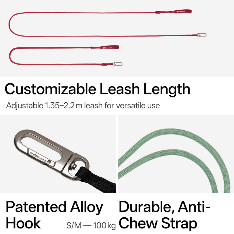 Hands Free Cat Leash Lightweight 4.1-7.2FT Adjustable Durable Rope Leash with Padded Handle, Versatile Crossbody Waist Lead for Cats Puppy ?26lbs Outdoor Walking (Burgundy, S) Burgundy - PawsPlanet Australia