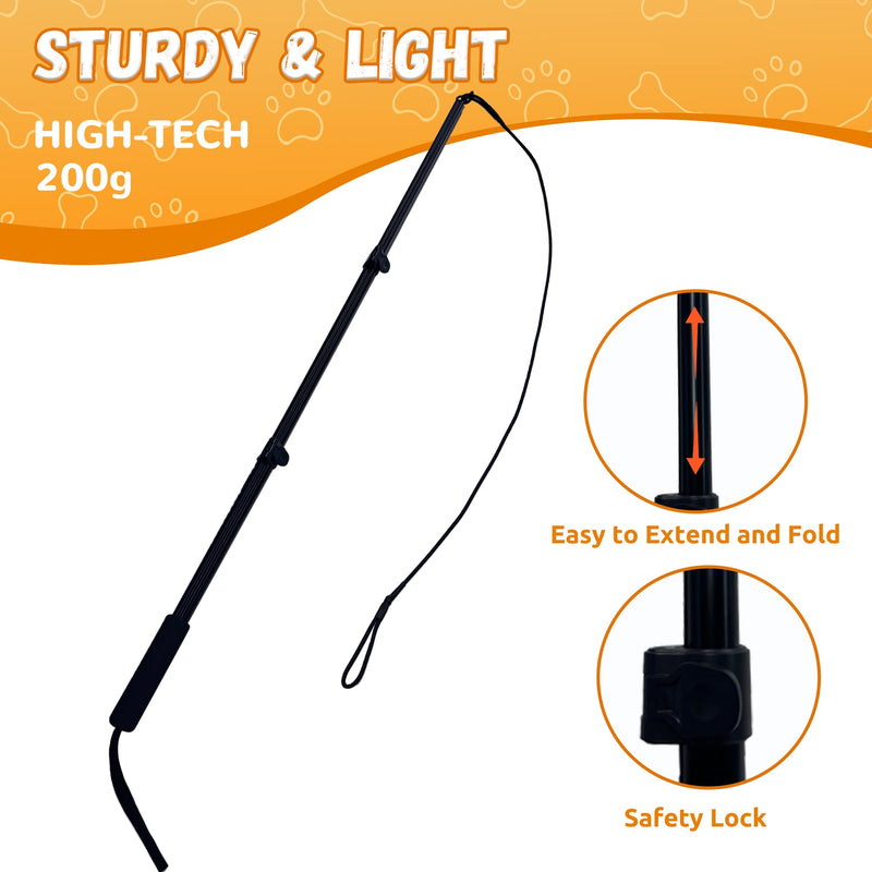Flirt Pole for Dogs, Interactive Dog Toys Extendable Teaser Wand with Lure Chewing Toy, Chase and Tug of War for Small Medium Large Dogs Training Playing Exercise 2 Switch-40.5 inch - PawsPlanet Australia