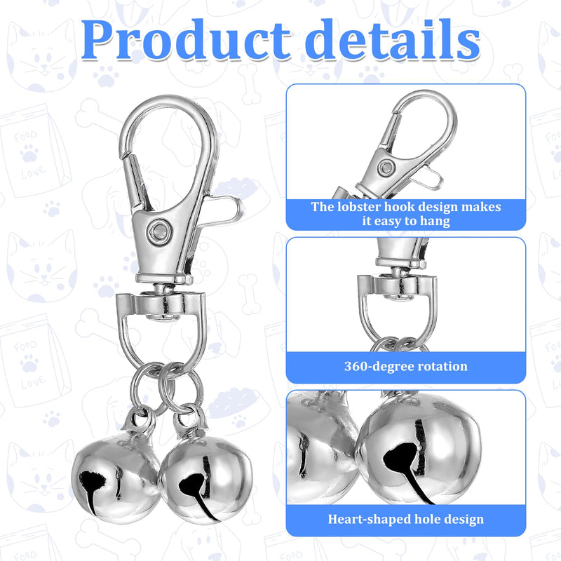 5 PCS Bell for Dog Collar, Silver Bells for Dog Collars, Small Dogs Collar Bell with Lobster Clasps for Dogs and Cats - PawsPlanet Australia
