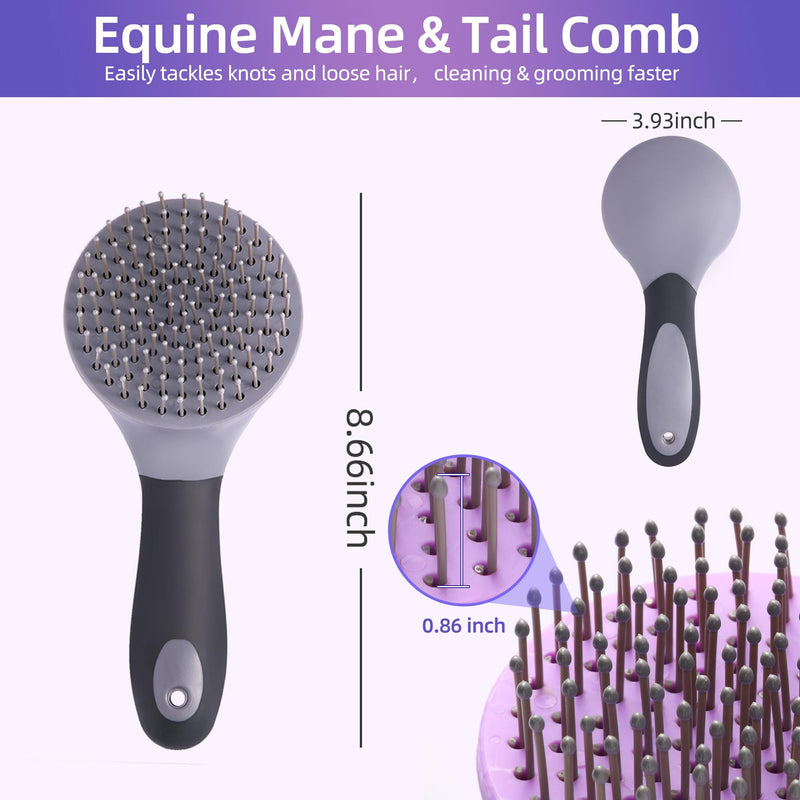 Equine Mane & Tail Combs Horse Brush Shedding Brush Grooming Tool for Horse (Gray) Gray - PawsPlanet Australia