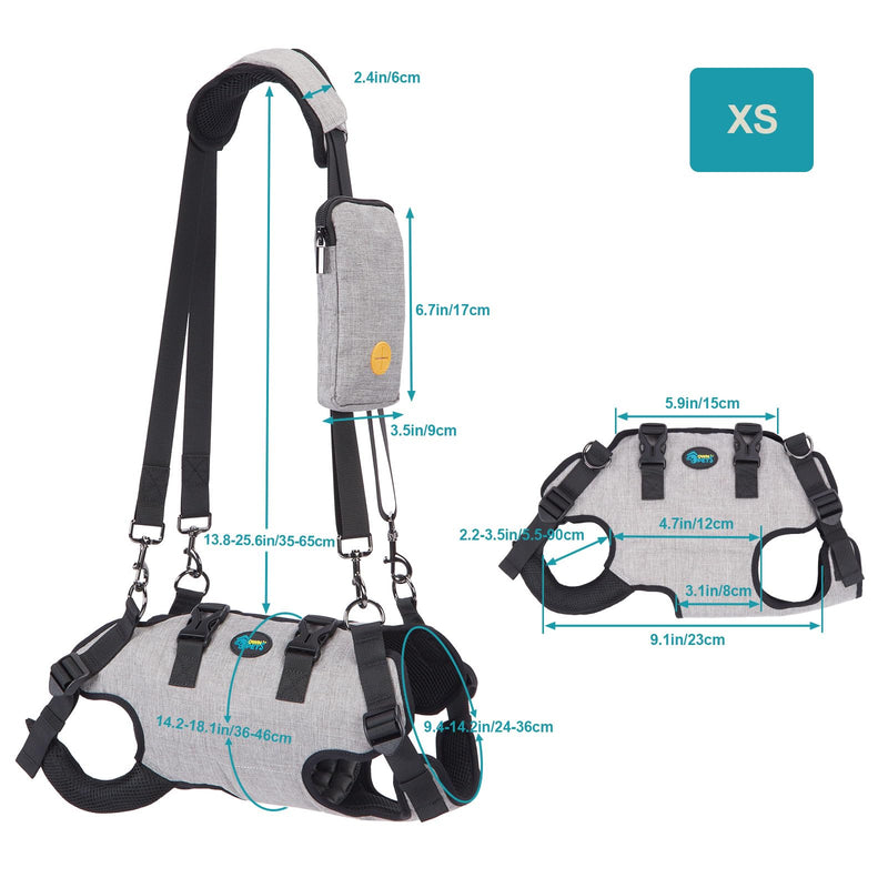 Ownpets Dog Sling Harness, Outdoor Sling Bag for Spine Protection, Whole Body Support, Support Vest to Assist Aged Dogs, Outdoor, XS - PawsPlanet Australia