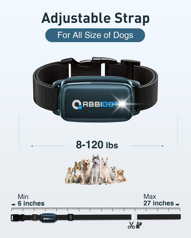 ABBIDOT Shock Collar for Dogs, 3300 FT Dog Training Collar with Remote, IPX7 Waterproof with 4 Training Modes, Rechargeable E-Collar for All Breeds (15-120 lbs) Ink Blue 1 Collar