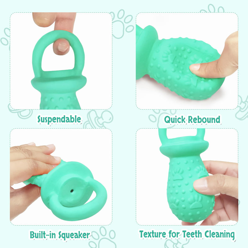 Latex Chew Dog Toys, Novelty Squeaky Pacifier Dog Toys, 5.2" Durable Pacifier Dog Chew Toys for Small and Medium Dogs (Green,1 Pcs) Green - PawsPlanet Australia