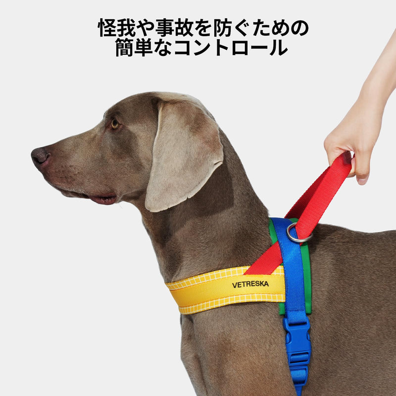 VETRESKA MoMA Dog Harness and Leash Set, Easy Walk Dog Harness for Small Medium Dogs, No Pull Puppy Harness for Walking and Training, Adjustable, Take Control & Anti-Twist Pet Lead Combo(Yellow, XS) XS(Chest: 16.9"-22") Chroma Yellow - PawsPlanet Australia