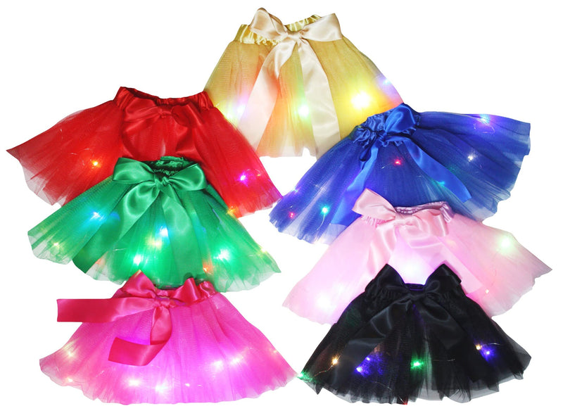 Petitebella Single Color LED Lighting Puppy Dog Tutu Hot Pink Small - PawsPlanet Australia