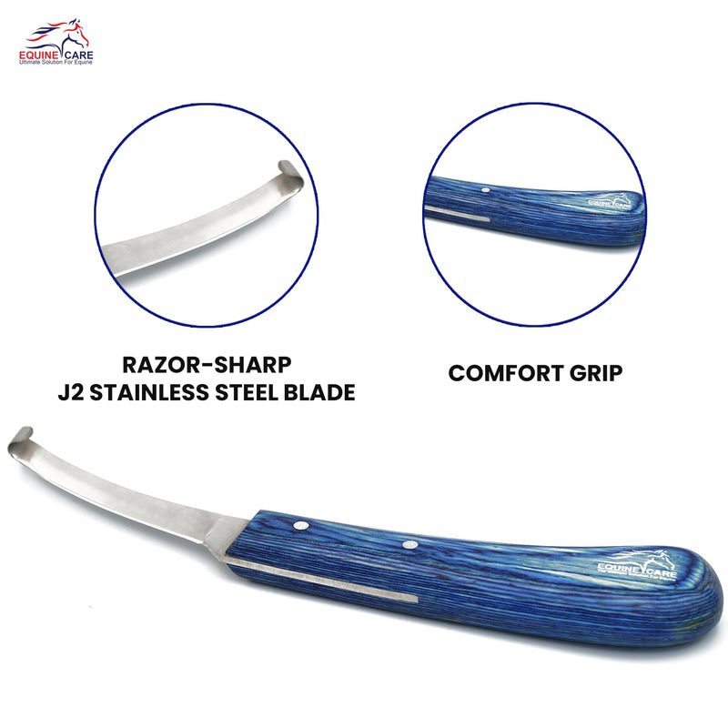 Hoof Knife Right-Handed - Super Sharp J2 Steel Narrow Blade, Ergonomic Sheet Handle - Professional Farrier Tool for Horse, Cow, Goat Hoof Trimming & Shoeing - Farrier Supplies - PawsPlanet Australia