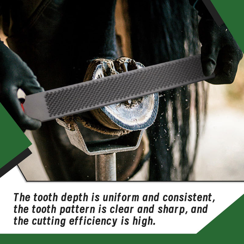USUNFARN 18 Inch Horseshoe File with Rubber Handle Durable Double-Sided Steel File Hoof Rasp,Carbon Steel Farrier File Tool for Horse Goat Cow Hooves and Wood Working (18 in)