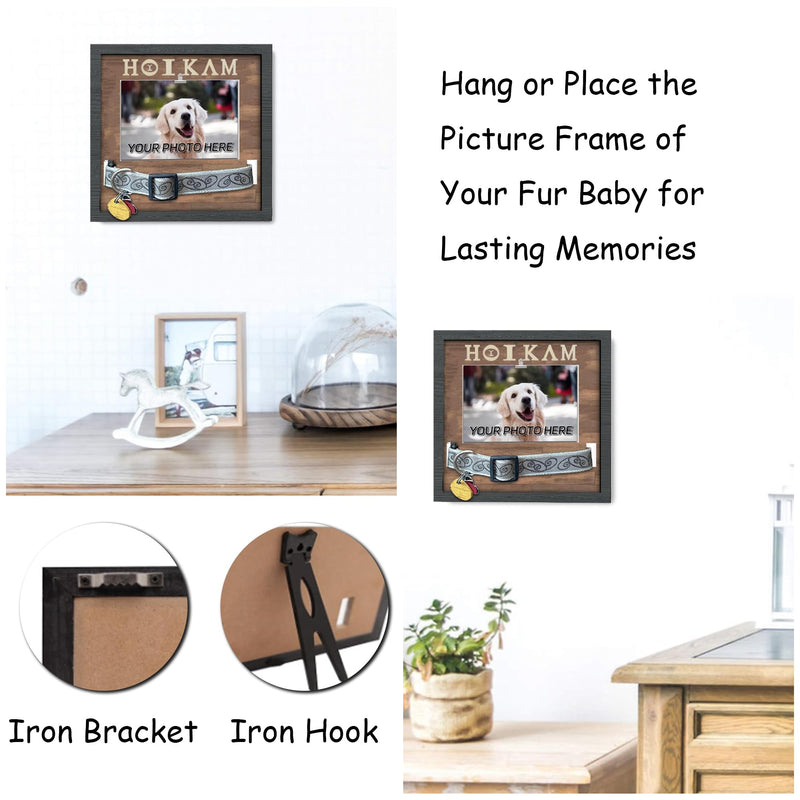 Pet Collar Memorial Shadow Box Dog Picture Frame 9.2"x9.2", Cat or Dog Memorial Gift Pet Sympathy Remembrance Gift Keepsake DIY Name for Multi Sizes Dogs - PawsPlanet Australia