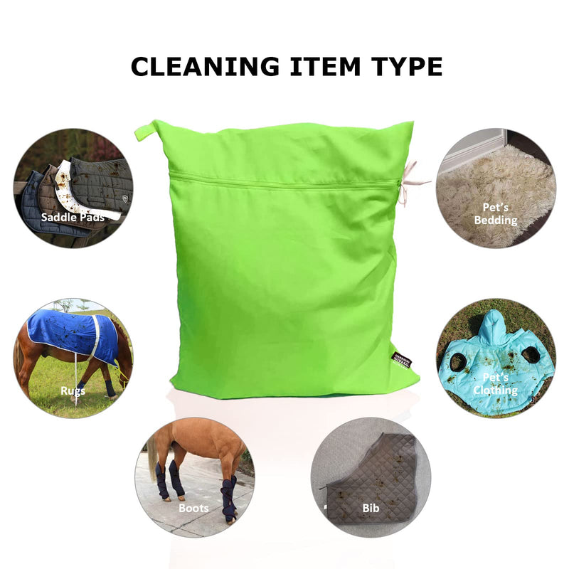 Harrison Howard Pet Washing Bag Dog Cat Horse Hair Laundry Bag for Rug Sheet Boots Pets Laundry Helper Neon Green