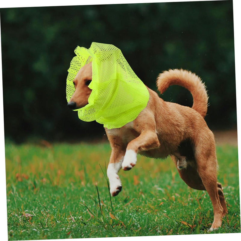 Toyvian Breathable Dog Ear Protection for Long Ears Ear Bandage for Hematomas Breathable Ear Cover for Pets Mesh Head Cover for Dogs Insect Protection for Pet Supplies Yellow