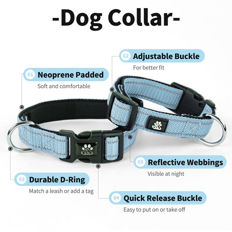 IVY&LANE Dog Harness Set Bundle Dog Collar and Leash Set | Small | Blue - PawsPlanet Australia