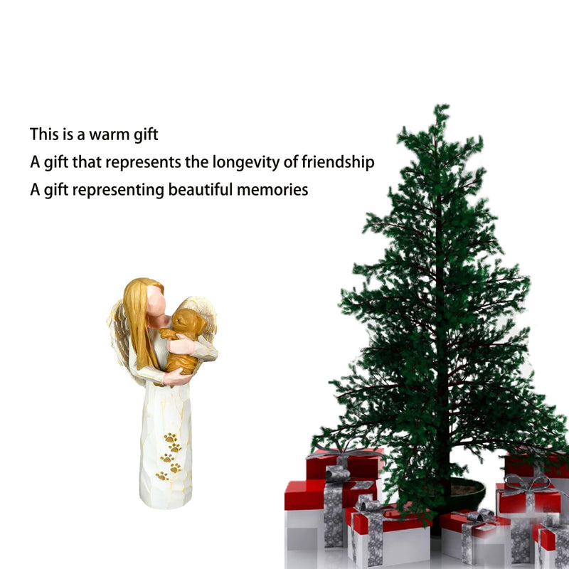 Dog Memorial Gifts for Loss of Dog, Pet Memorial Gifts, Resin Angel Statues,Sculpting Angels，Pet Sympathy Gifts，Passed Away Dog Gifts(White - PawsPlanet Australia