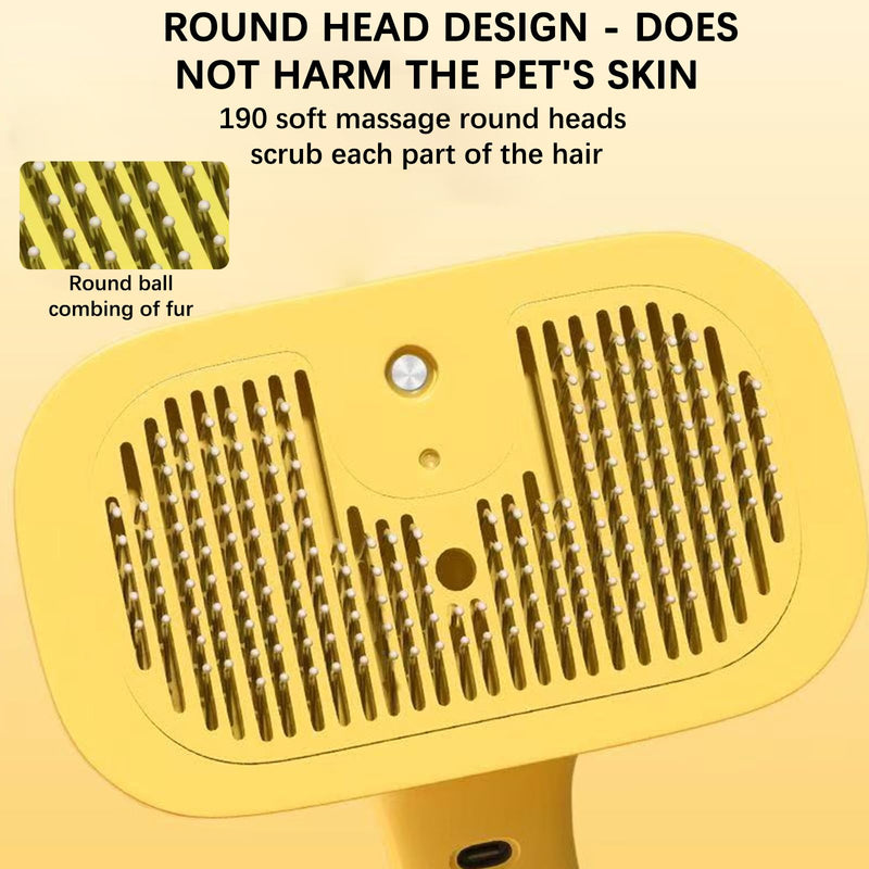 Indoor Cat Steam Brush, Rechargeable Self-Cleaning Four in One Anti-Static Steam Pet Brush, Used for Combing and Massaging Loose Fallen Pet Hair, Suitable for Long and Short Haired Dog Steam Brushes - PawsPlanet Australia