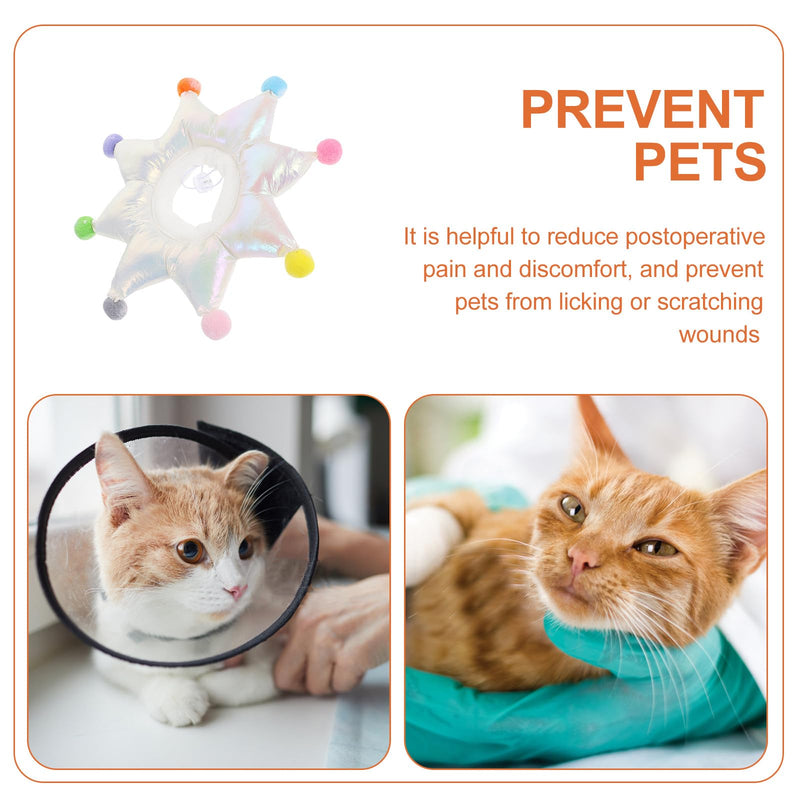 Garneck White Pet Protective Collar with Reduced Postoperative Pain for Cats, Made of Fabric for Recovery After Surgery and Bite Protection
