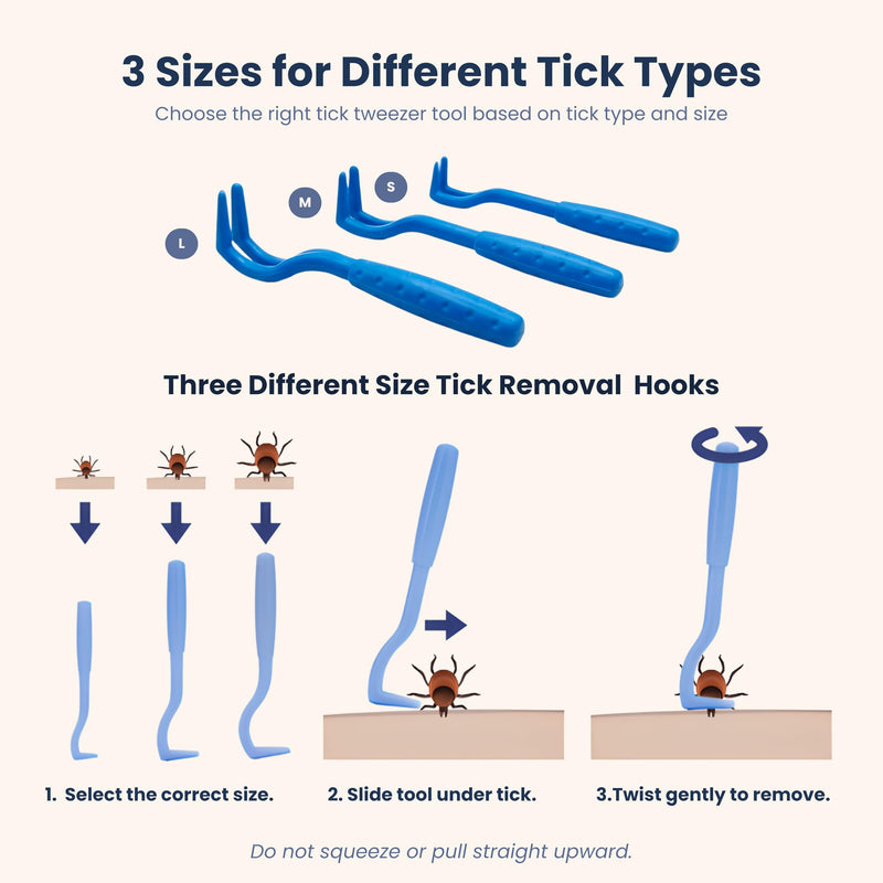 Complete Tick Removal Kit for Dogs & Cats – Tick Remover Tool Set with 3 Size Hooks, Tick Comb & Stainless Steel Precision Tick Remover + Tweezers, Travel Pouch – Safe, Fast Tick Removal