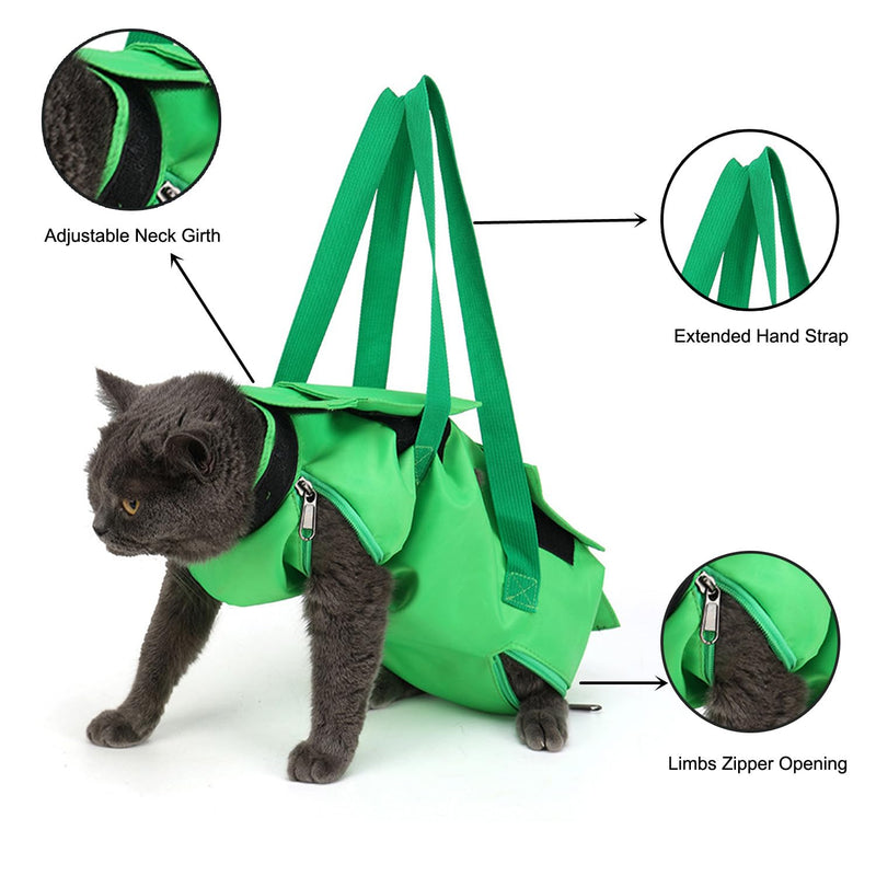 HDKUW Cat Grooming Bag,Foldable Travel Carrier for Cats,Anti-Bite Anti-Scratch Cat Grooming Restraint Bag,Pet Carrier for Administering Eye Drops,Ear Cleaner,Clipping Nails Yellow S 8.6"(W) * 12.5"(L) - PawsPlanet Australia