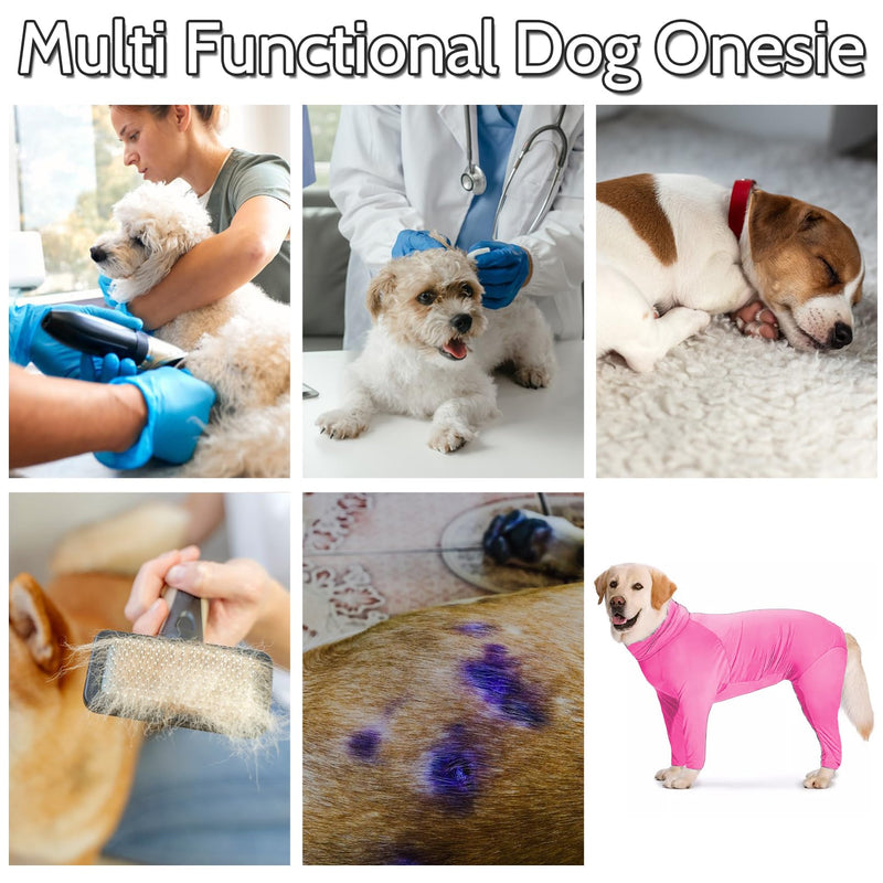 Hamiledyi Dog Onesie Anti-Licking Dog Bodysuit Spay Surgical Recovery Suit for Dogs Pet Cone Alternative After Surgery Dog Shedding Suit for Female Male Neuter Dogs Claming Pajamas (Pink, Small) S Pink - PawsPlanet Australia