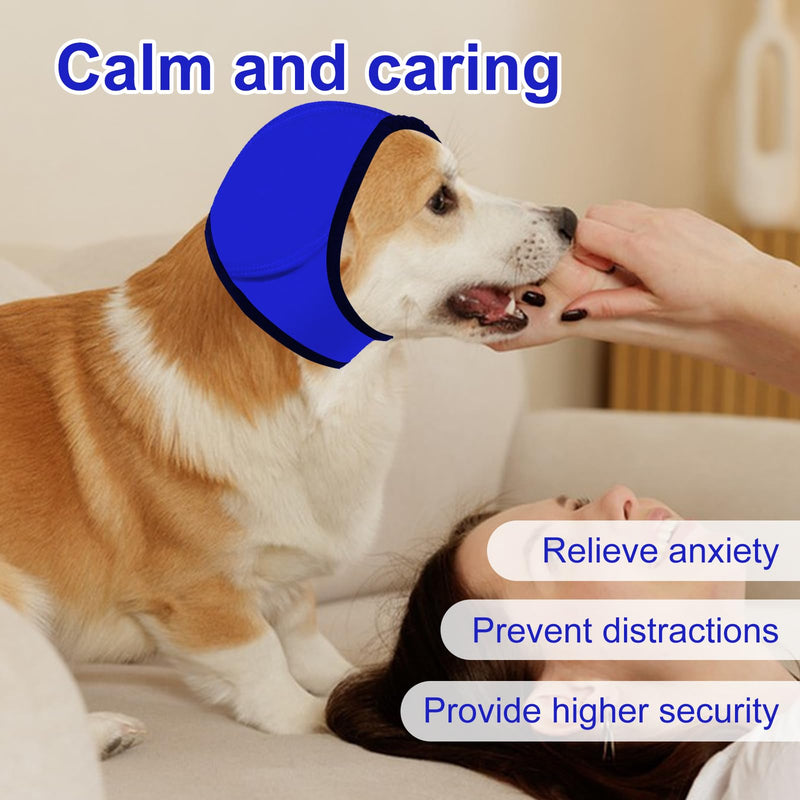 Dog Ear Muffs Noise Protection,Swimming Waterproof Dog Ear Caps, Rose DogEar Covers for Bath, Pet Ears Muffs for Noise Bath, for Ears Protection,Blue (S)