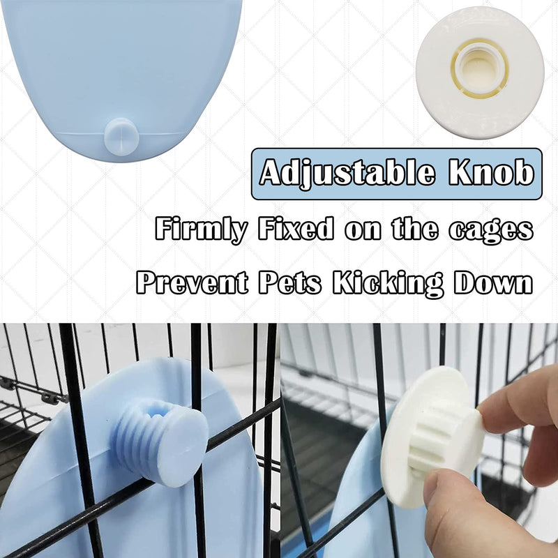 kathson Food and Water Bowl Cage Feeder for Rabbits Dish Feeder Removable Hanging Spill Proof Anti Bite for Rabbit, Guinea Pig, Chinchilla, Hamster, Ferret (Blue) Blue - PawsPlanet Australia