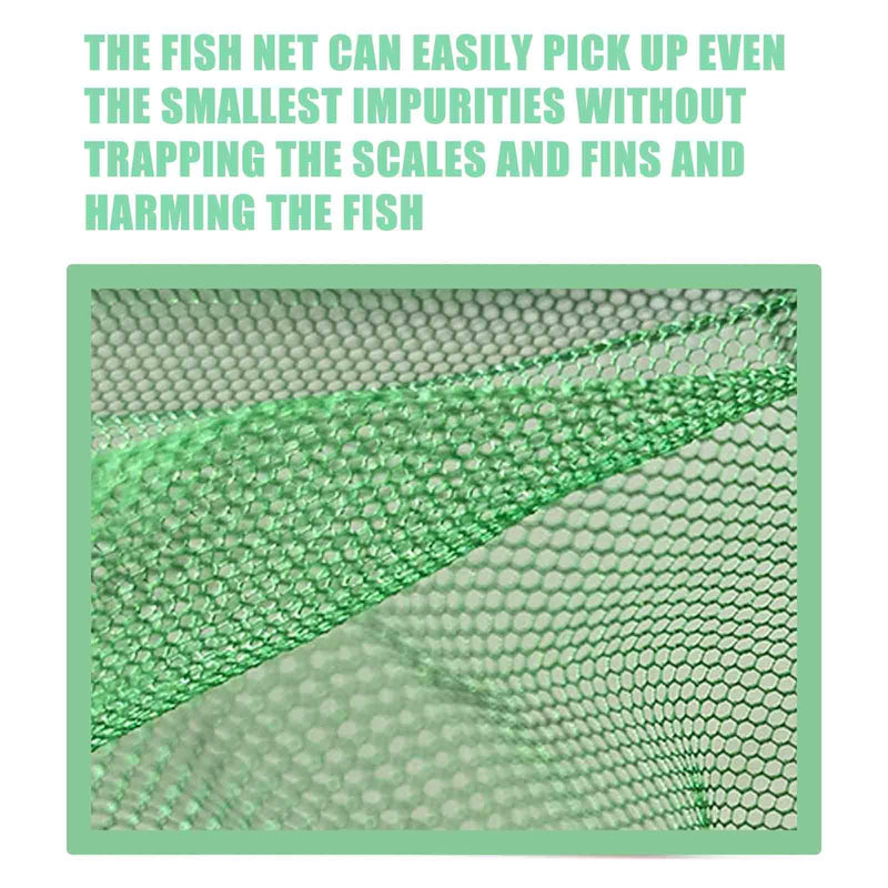 Aquarium Fishing Net Fish Tank Cleaning Tools Fine Mesh Net with Long Handle Green 8 Inch