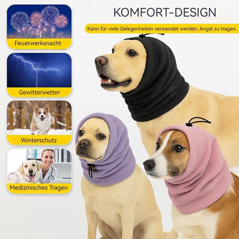 Neck and Ear Warmers for Dogs, Earmuffs for Dogs for Comfort Anxiety Bathing Care Reduction of Noise Neck and Ear Warmers Hood Soothing Ear Covers (Pink-S) pink S