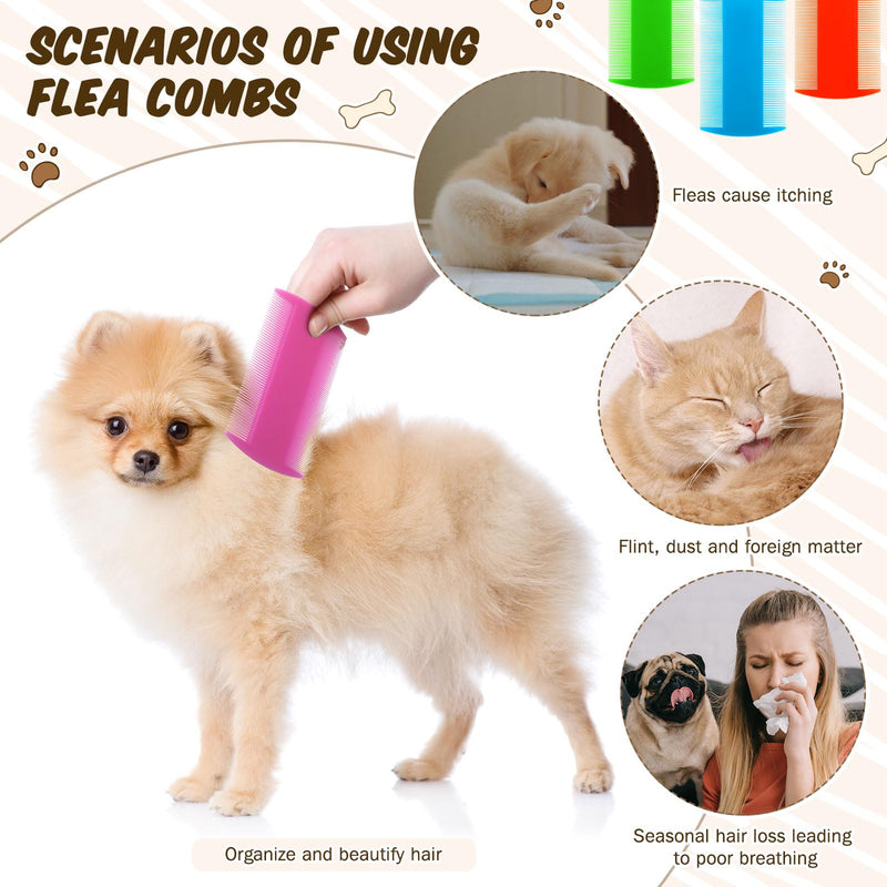 Hushee 100 Pcs Pet Flea Lice Combs Double Sided Fine Tooth Tear Marks Tick Removal Tool for Small Cat Dog, Kittens and Puppies - PawsPlanet Australia