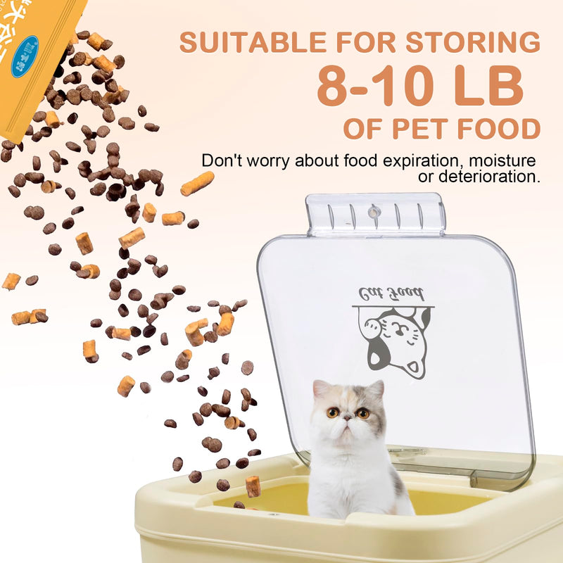 Pet Food Container with Scoop,8~10Lbs Cat Food Storage Container Airtight With Flip Lid,Cat Food Treats Storage Bin,Keep Cat Food Kibble Dry and Fresh,Stackable-BPA Free - PawsPlanet Australia