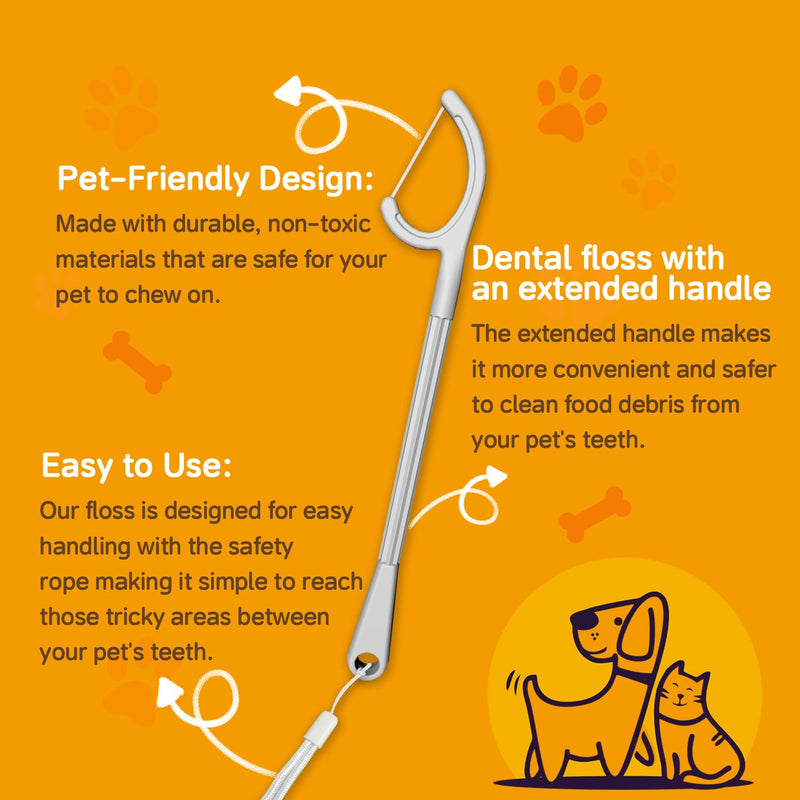Dog Tooth Brush Picks Pet Dental Floss for Teeth Cleaning Plaque Remover for Teeth Dental Care for Small to Large Dogs, Cats 30 Count (Pack of 1) - PawsPlanet Australia