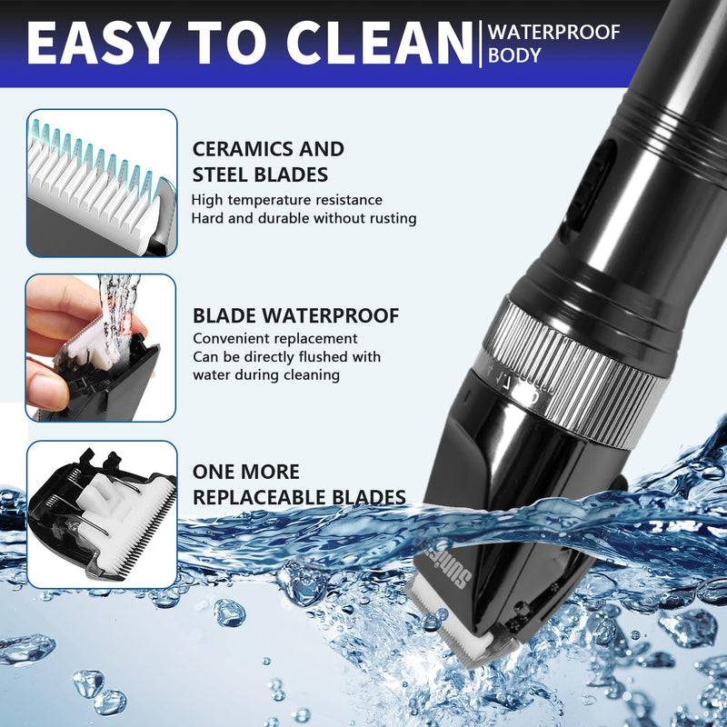 Professional Dog Grooming Clippers for Thick Coat - Dog Hair Trimmer for Grooming Kit- Sheep Shears for Thick Hair – Pet Grooming Clippers for Dogs, Cats, Sheeps, Horse (Black) Black - PawsPlanet Australia
