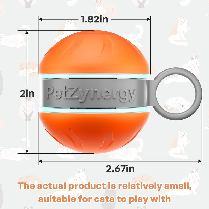 Speedy 2.0 Tail Interactive Cat Toys for Bored Indoor Adult Cats with 3 Tails,Automatic Cat Toy Ball Self Moving Chirping,Smart Kitten Rechargeable Cat Ball for Enrichment Exercise Essentials(Orange) Orange - PawsPlanet Australia