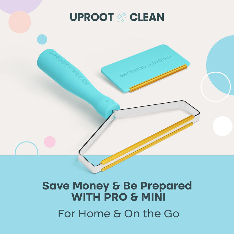 Uproot Cleaner Pro Pet Hair Remover & Mini - Dog Hair Remover Multi Fabric Edge & Carpet Scraper - Cat Hair Remover for Couch, Pet Towers & Car Detailing - The Hairy-Situation Survival Kit! Pro & Mini - PawsPlanet Australia