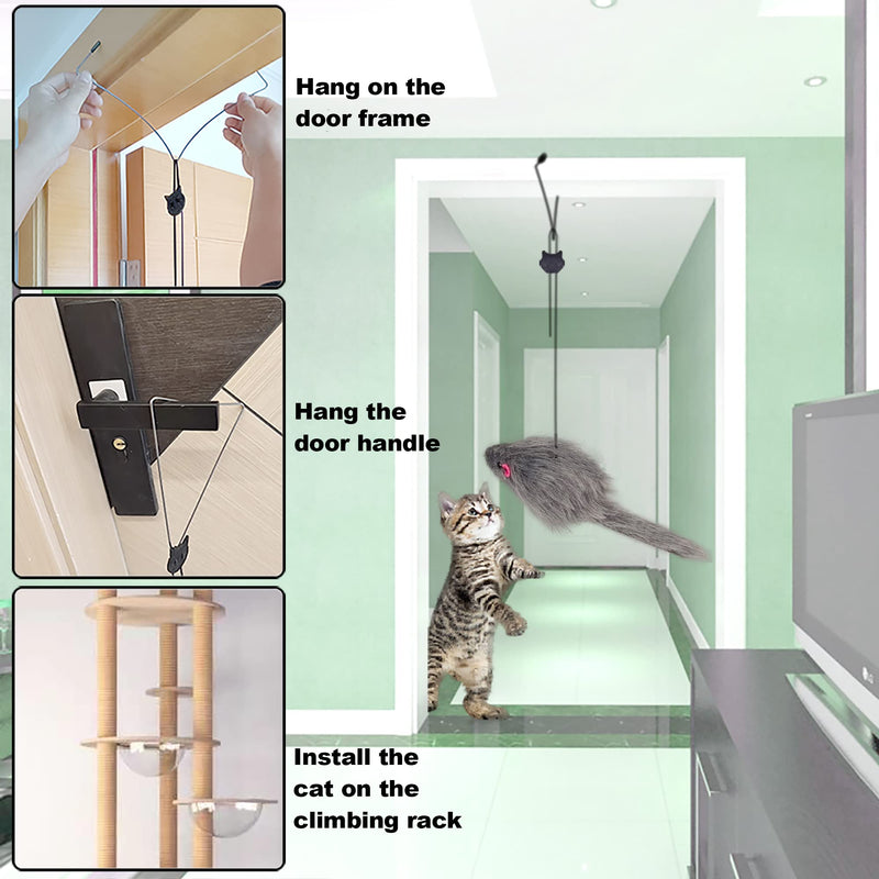 Premium Interactive Cat Toys Set with Feather Wand, Hanging Door Toy & Multiple Attachments - The Ultimate Playtime Solution for Cats - PawsPlanet Australia