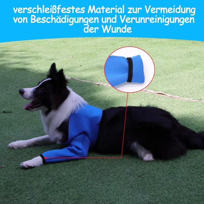 Dog Recovery Suit, Cone Collar Alternative, Abrasion-Resistant Dog Recovery Cover, Pet Wounds Prevent Licking, Bite, Wet and Infection, Washable and Waterproof (Blue, S) blue