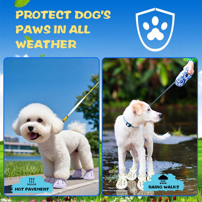 Dog Shoes for Hot Pavement,Waterproof Dog Shoes for Small Medium Dogs,Breathable Non-Slip Dog Boots Paw Protectors with Rubber Soles,Dog Booties for Beach and Snow (Pink, XS) Pink X-Small - PawsPlanet Australia