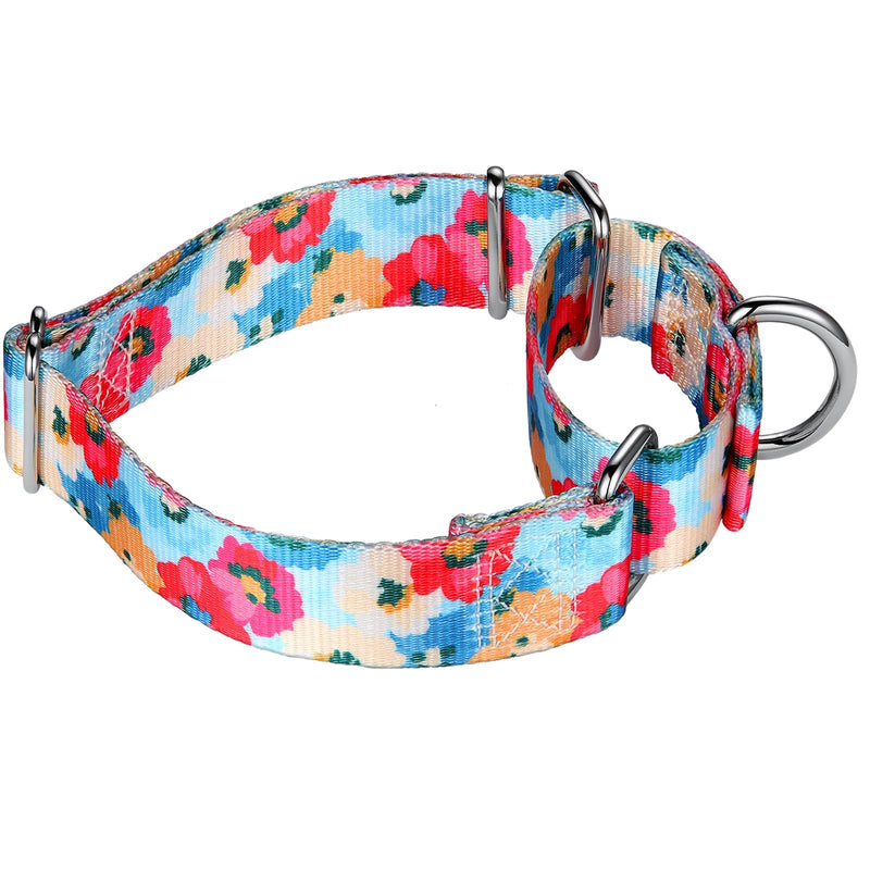 Martingale Collar for Dogs 1 inch Sturdy Durable Collars Medium and Large Breed for Walking Training Outdoor Daily Use Impression of Blooms M:14"-21" - PawsPlanet Australia