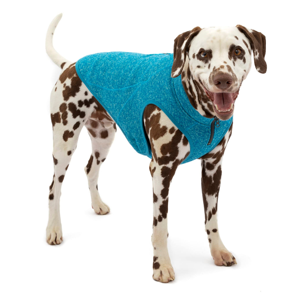 Kurgo Core Dog Sweater, Knit Dog Sweater with Fleece Lining, Cold Weather Pet Jacket, Zipper Opening for Harness, Adjustable Neck, Year-Round Sweater for Large Dogs (Heather Blue, Large) Large (Pack of 1) Heather Blue