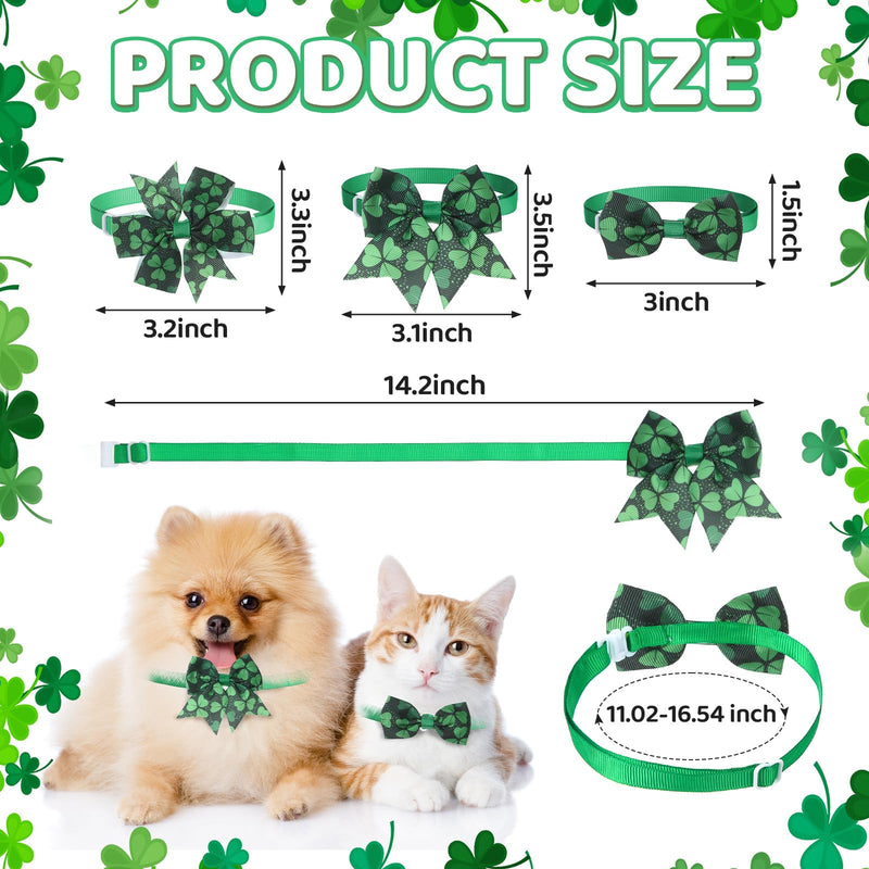 Ceenna 120 Pcs St. Patrick's Day Dog Bow Ties Collar Bulk Shamrock Irish Bowties Red Pink Valentine‘S Day Cat Ties Collars Adjustable for Pet Dog Puppy Festival Hair Bow Grooming Accessories - PawsPlanet Australia