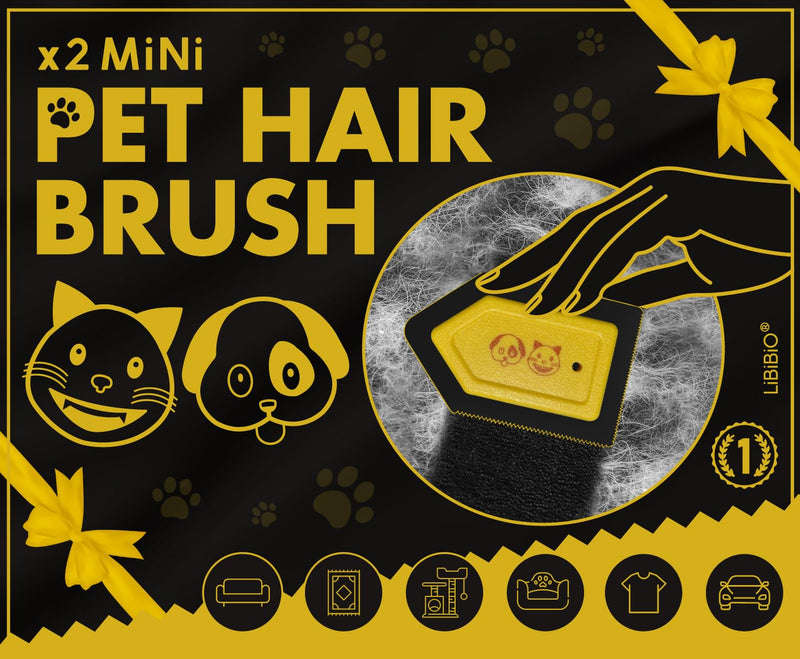 Mini Pet Hair Remover (x2), Detailer, Brush | Dog & Cat Hair/Fur | Car Detailing Supplies, Auto Detailing, Couch, Car Interior, Carpet, Lint, Clothe, Furniture | Gift Box | Eco Washable & Reusable - PawsPlanet Australia