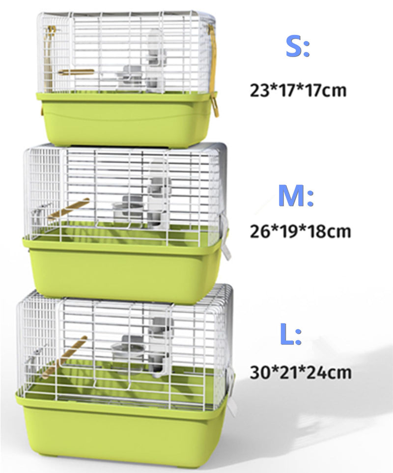 Portable Bird Travel Carrier Cage – 360° Full View Wire Carrier with Feeder & Water Cup for Cockatiels, Parakeets – Locking Door, Easy Clean, Perch Included – Perfect for Vet Visits, Trips(Size:L) - PawsPlanet Australia