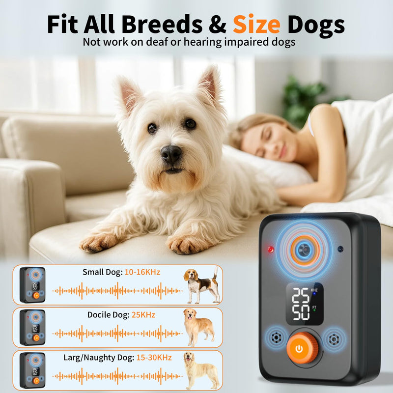 Anti Barking Device for Dogs – 50FT Bark Deterrent Device with 3 Adjustable Modes – Rechargeable Ultrasonic Dog Training Device – Fits All Breeds & Sizes – IPX4 Waterproof, Indoor/Outdoor Use - PawsPlanet Australia
