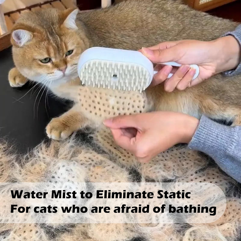 Cat Steam Brushes for Shedding, 4 in 1 Rechargeable Steam Brush for Cats and Dogs,Grooming Comb with Spray - PawsPlanet Australia