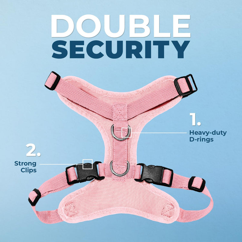 Voyager Step-in Lock Pet Harness - All Weather Mesh, Adjustable Step in Harness for Cats and Dogs by Best Pet Supplies - Pink, S Harness (Pink) S (Chest: 15 - 18") - PawsPlanet Australia