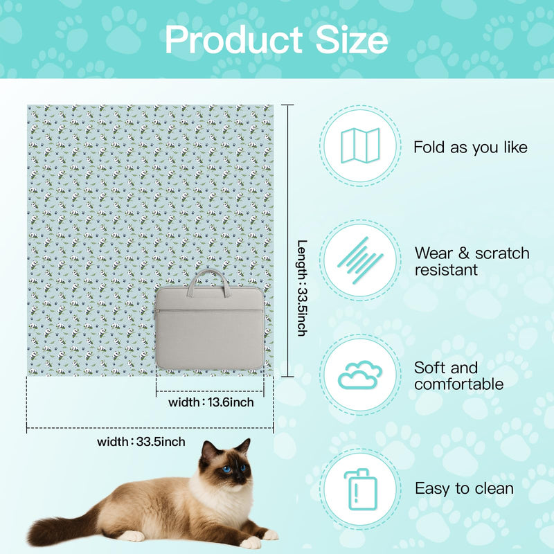 33.5" Cat Wrap for Grooming, Maximum, Self-Adherent Soft Cat Blanket for Nail Clipping, Anti-Scratch-Escape Calming Wrap, Cats Burrito Swaddle for 6-18 lbs (Green Kitten, XX Large) Green Kitten XX Large (22lbs) - PawsPlanet Australia