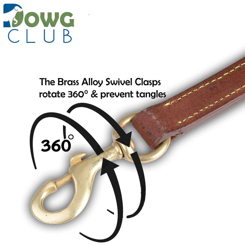 Genuine Leather Coupler for Dog Leash, for Walking 2 Dogs | Multipurpose, Can be Used as Safety Seatbelt Leash in car, Backup Clip for Dog Harness | 20” (Coupler Brown) Coupler Brown - PawsPlanet Australia