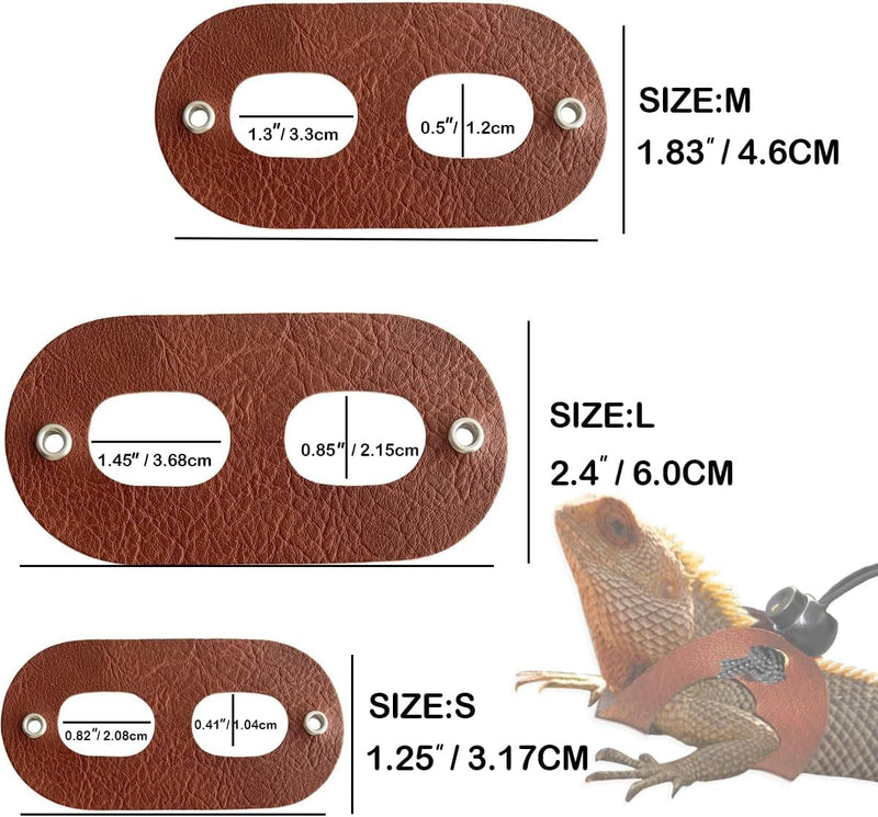 Bearded Dragon Carrier Backpack with Two Security Printing Harness with Leash Sets, Reptile Lizard Travel Bag to Carry and Transport Small Animal Kitten Bunny Guinea Pig to Vet(Brown, PU Leather) Brown - PawsPlanet Australia