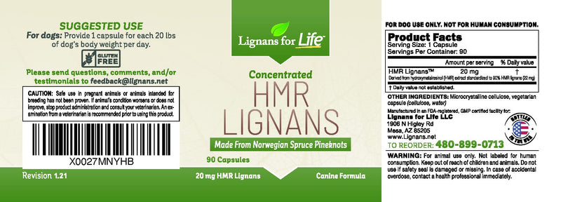 HMR Lignans for Dogs 20mg - 90 Capsules - Vitamin for Healthy Pet | Natural Dog Multivitamin | Dog Wellness Supplement | Dog Nutritional Supplement | Overall Health w/Phytonutrients - PawsPlanet Australia
