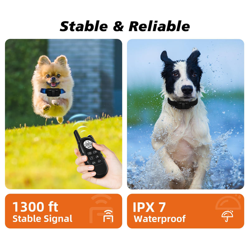 Tiniest Dog Shock Collar, Lightest Dog Training Collar with Remote for Small Dogs 5-15lbs & Medium Large Dogs/Puppies, Waterproof, Rechargeable, 1300ft Range (Black&Ultra Tiny) Black Ultra Tiny