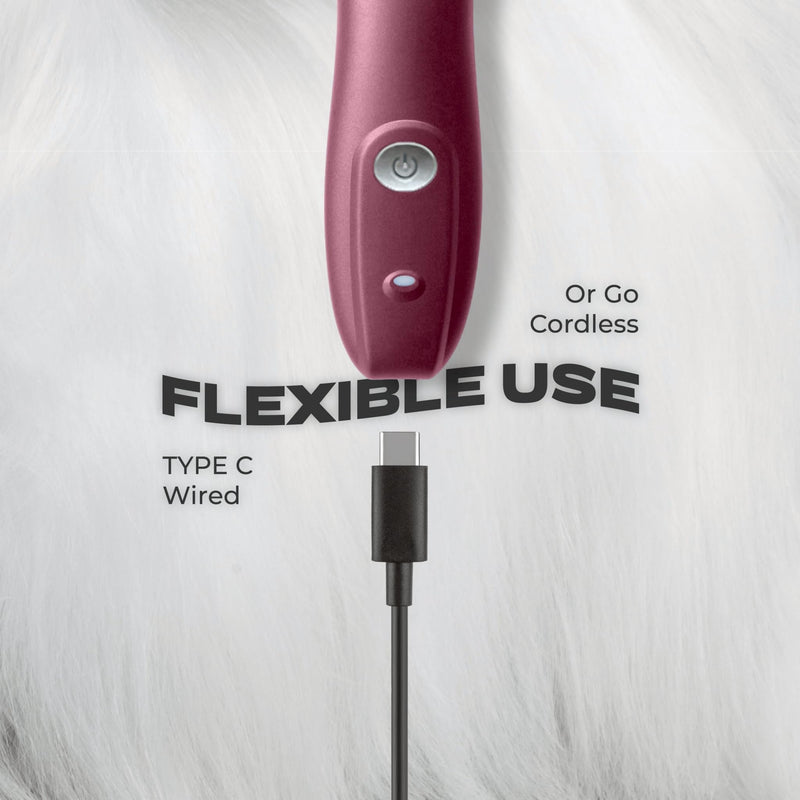 Professional 5-in-1 Cordless Pet Grooming Clipper for Dogs & Cats – Quiet High-Torque Metal Blade Trimmer, Adjustable Length – Metallic Blue (Single-Metallic Pink) Single-metallic Pink - PawsPlanet Australia